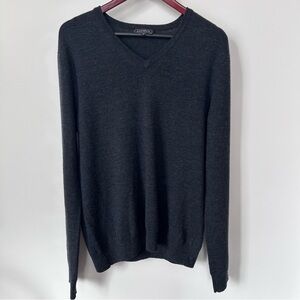 Express Men’s V-Neck Sweater in Charcoal Gray